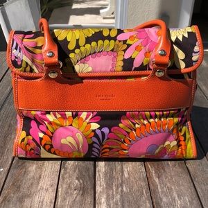 Kate Spade orange print satchel.